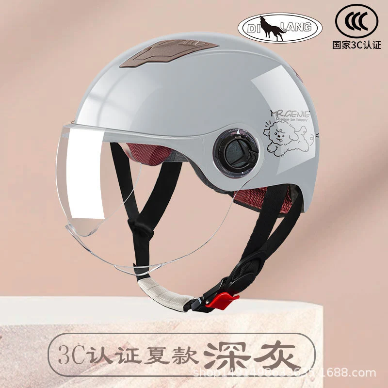 Diwolf wholesale 3C certification men's and women's battery car summer riding sunscreen four seasons with half helmet electric car helmet