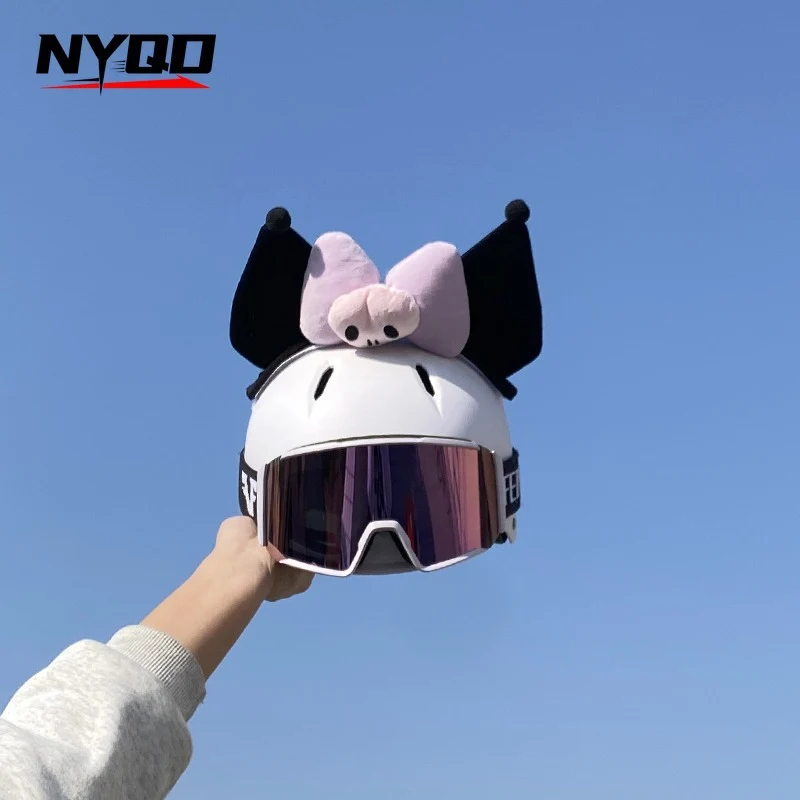 Helmet Decorations, Full-Face Helmets, Half-Face Ski Helmets, Plush Versatile Blue Bell Cat Ear Accessories, Removable