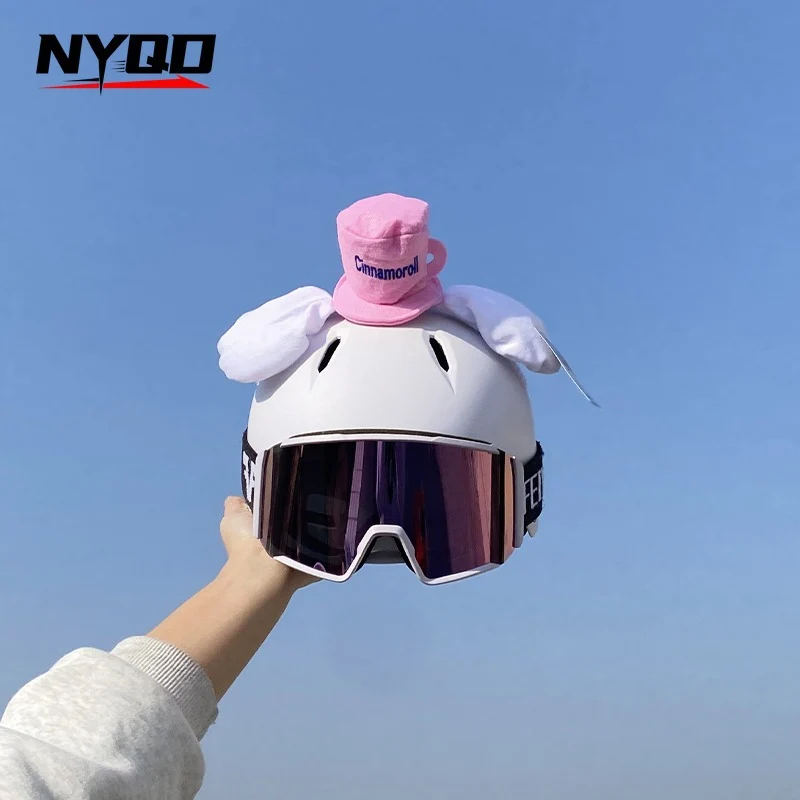 Helmet Decorations, Full-Face Helmets, Half-Face Ski Helmets, Plush Versatile Blue Bell Cat Ear Accessories, Removable