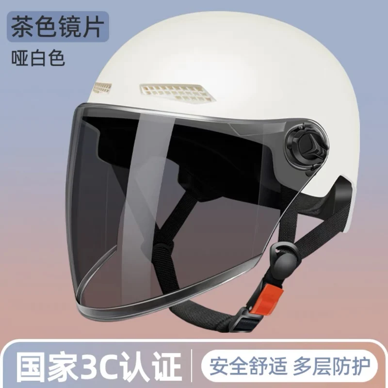 3C certified electric battery car helmet women's summer sun protection breathable helmet motorcycle riding helmet Four Seasons half helmet