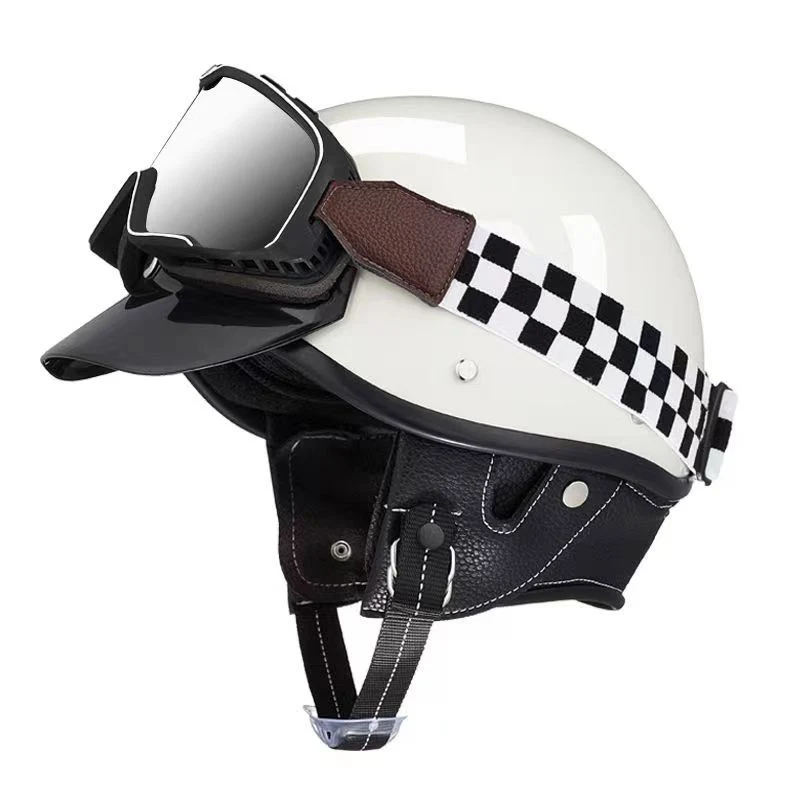 Retro Helmet Motorcycle Half Helmet 3C National Standard Summer Women's Men's Motorcycle Helmet Electric Vehicle Japanese Safety Helmet