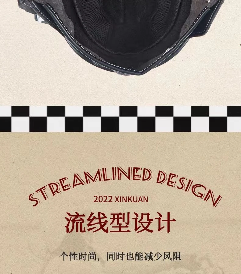 Retro Helmet Motorcycle Half Helmet 3C National Standard Summer Women's Men's Motorcycle Helmet Electric Vehicle Japanese Safety Helmet