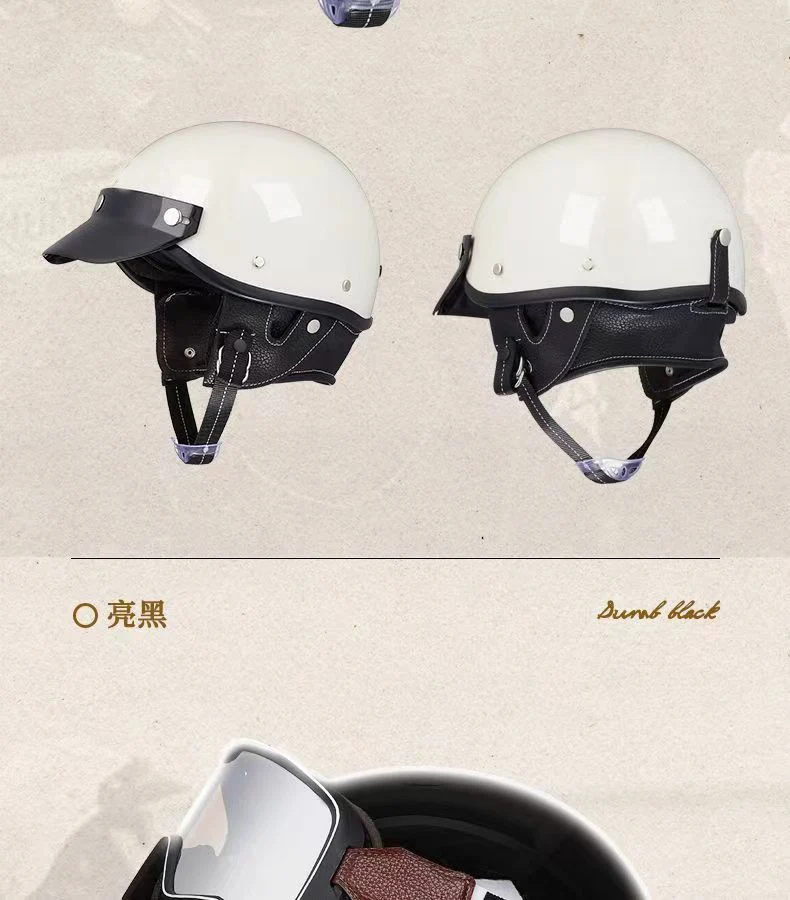 Retro Helmet Motorcycle Half Helmet 3C National Standard Summer Women's Men's Motorcycle Helmet Electric Vehicle Japanese Safety Helmet