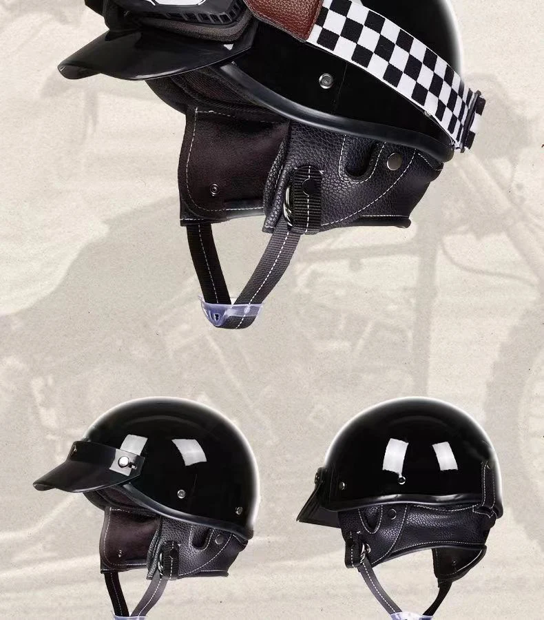Retro Helmet Motorcycle Half Helmet 3C National Standard Summer Women's Men's Motorcycle Helmet Electric Vehicle Japanese Safety Helmet