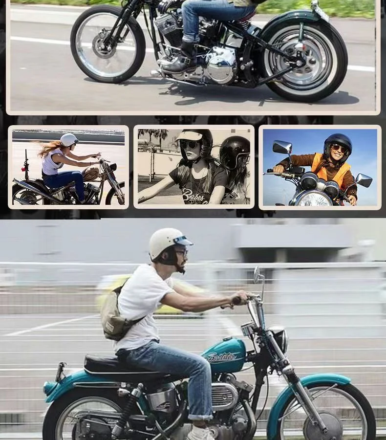 Retro Helmet Motorcycle Half Helmet 3C National Standard Summer Women's Men's Motorcycle Helmet Electric Vehicle Japanese Safety Helmet