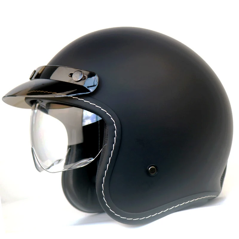 Cool Qibao Motorcycle Helmet Intercom Bluetooth Half Helmet for Men and Women Electric Retro Half Helmet for All Seasons 3C Certified