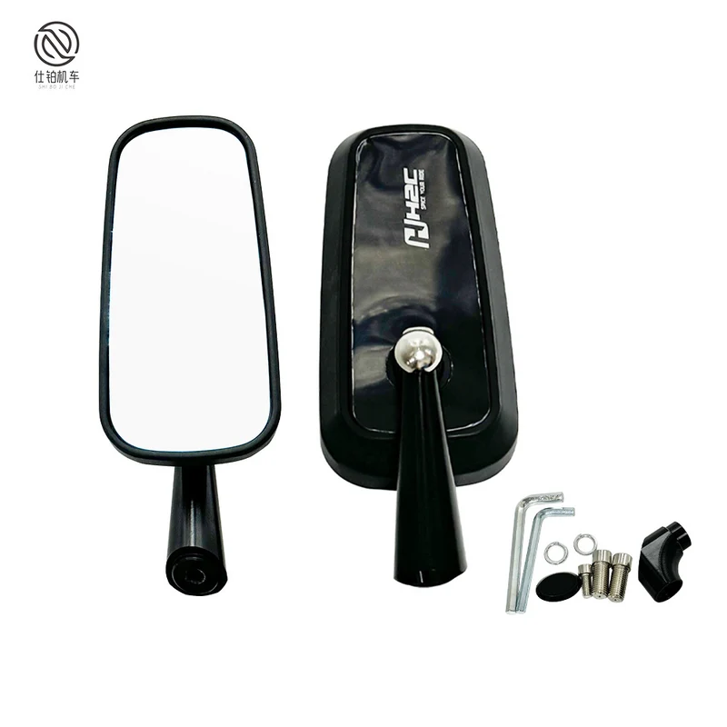 Motorcycle modification universal semi-CNC aluminum alloy rearview mirror mirror blue/chrome mirror anti-glare mirror H2C