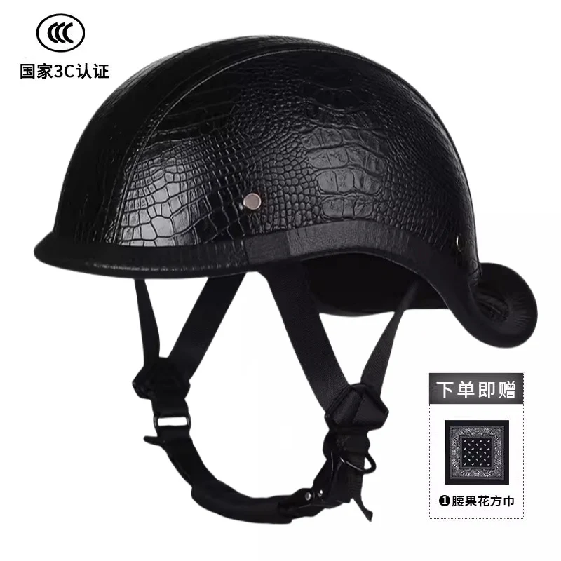 New National Standard 3C Retro Flip-Up Helmet for Women, Motorcycle Half-Helmet for Men, Electric Scooter Helmet, Cruiser Helmet for Riding