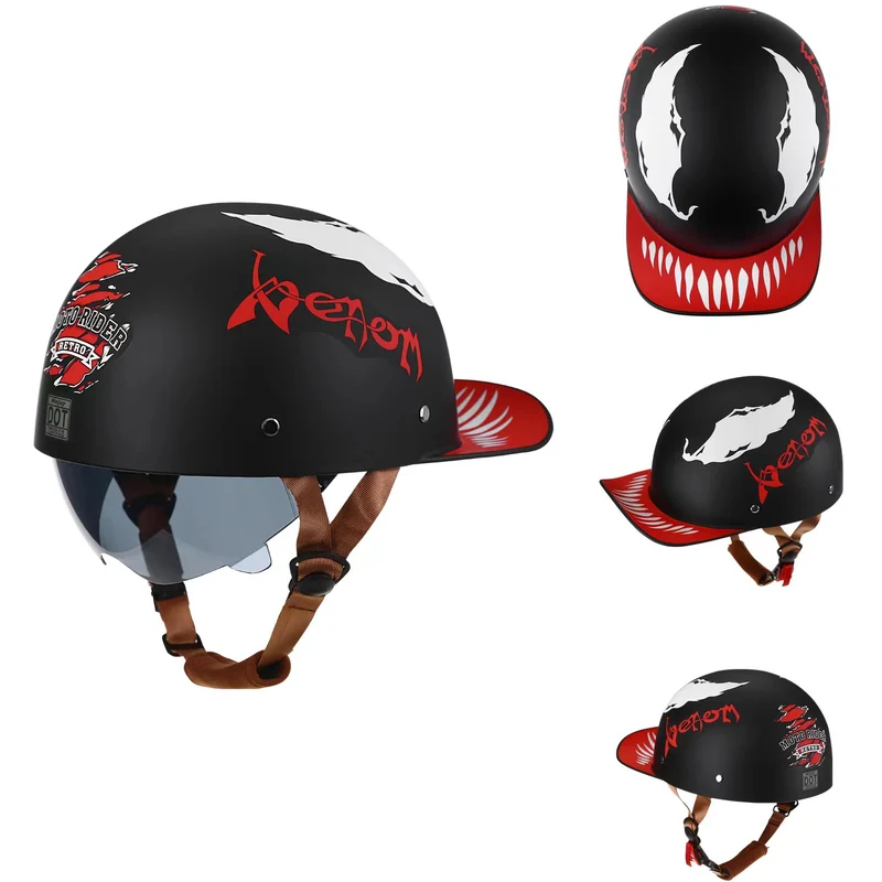 Jiarui Cross-Border Retro Electric Scooter Motorcycle Helmet for Men and Women, Small Helmet for Electric Vehicles, Baseball Cap, Safety Helmet