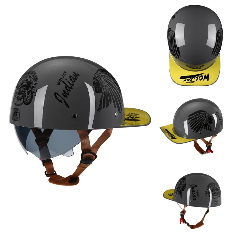 Jiarui Cross-Border Retro Electric Scooter Motorcycle Helmet for Men and Women, Small Helmet for Electric Vehicles, Baseball Cap, Safety Helmet