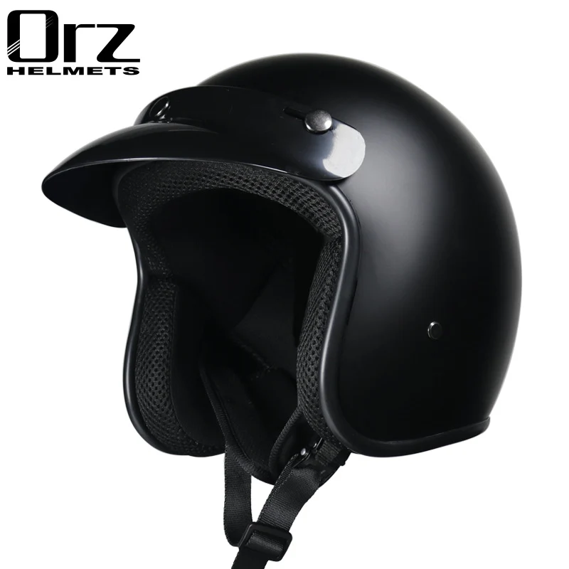 Cross-border retro helmet personality men's and women's leather helmet electric car helmet 3/4 summer helmet half helmet scooter four seasons universal