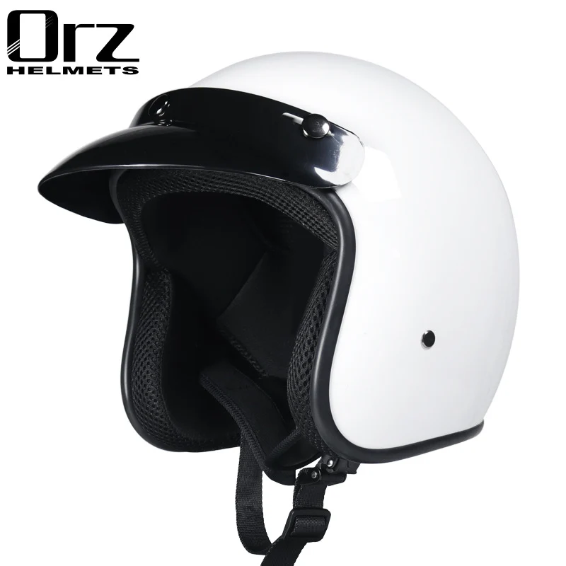 Cross-border retro helmet personality men's and women's leather helmet electric car helmet 3/4 summer helmet half helmet scooter four seasons universal