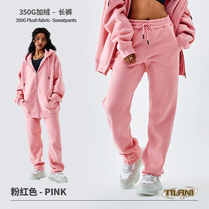Tilani Men's Sweatshirt Cross-Border Casual Sports Suit Fashionable Pure Color Sweatshirt for Men and Women Simple Zipper Hoodie