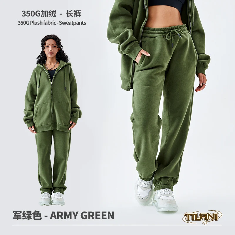 Tilani Men's Sweatshirt Cross-Border Casual Sports Suit Fashionable Pure Color Sweatshirt for Men and Women Simple Zipper Hoodie