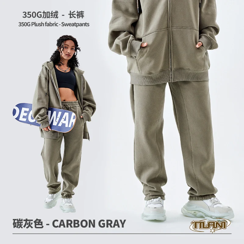 Tilani Men's Sweatshirt Cross-Border Casual Sports Suit Fashionable Pure Color Sweatshirt for Men and Women Simple Zipper Hoodie