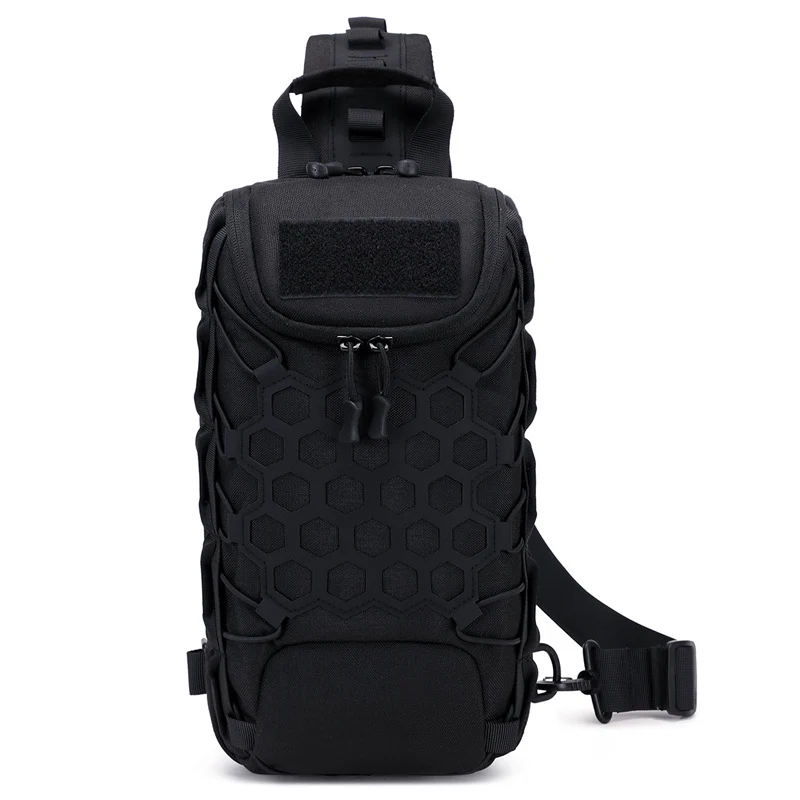 Men's Tactical Chest Bag, Crossbody Bag, Functional Outdoor Travel Lightweight Camouflage Shoulder Bag, Multi-Functional Lure Backpack