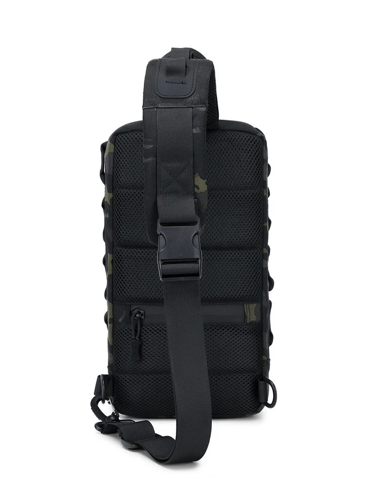 Men's Tactical Chest Bag, Crossbody Bag, Functional Outdoor Travel Lightweight Camouflage Shoulder Bag, Multi-Functional Lure Backpack