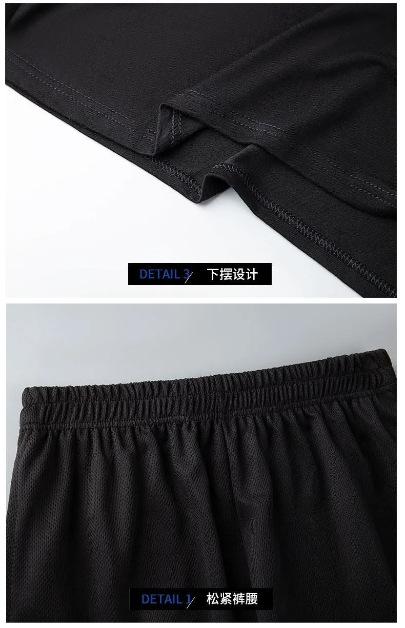 Sports Suit Men's Fitness Sweat Suit Summer Short-Sleeved T-Shirt Loose Quick-Drying Clothing Basketball Training Running Shorts