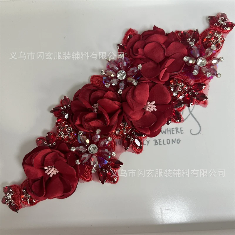 Rhinestone Flower Decoration Dress Wedding Dress