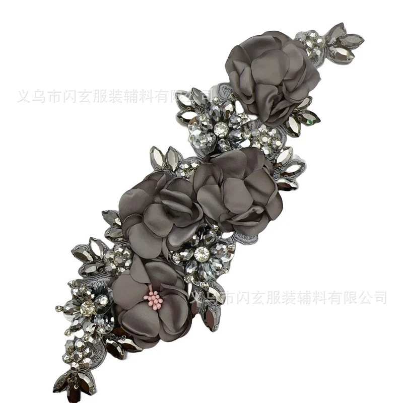 Rhinestone Flower Decoration Dress Wedding Dress