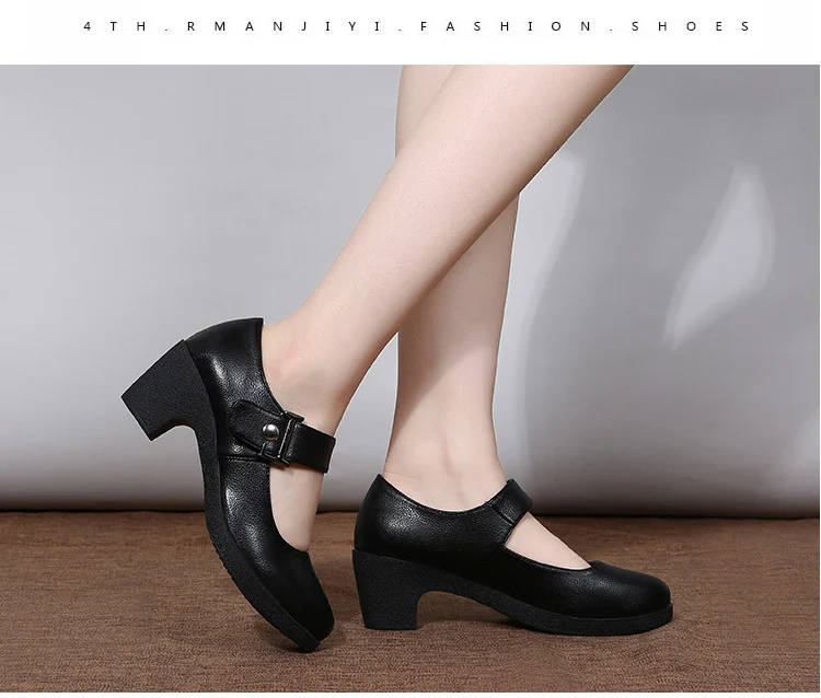Factory direct sales dance shoes wholesale round head modern square dance shoes ladies mother shoes cross-border products 2025