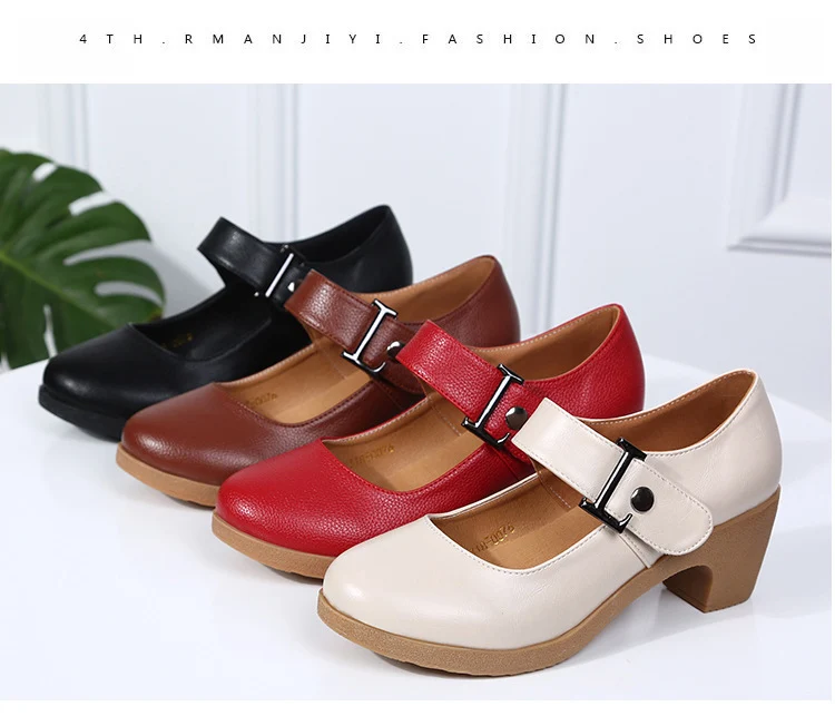 Factory direct sales dance shoes wholesale round head modern square dance shoes ladies mother shoes cross-border products 2025