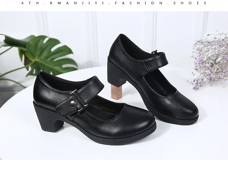 Factory direct sales dance shoes wholesale round head modern square dance shoes ladies mother shoes cross-border products 2025
