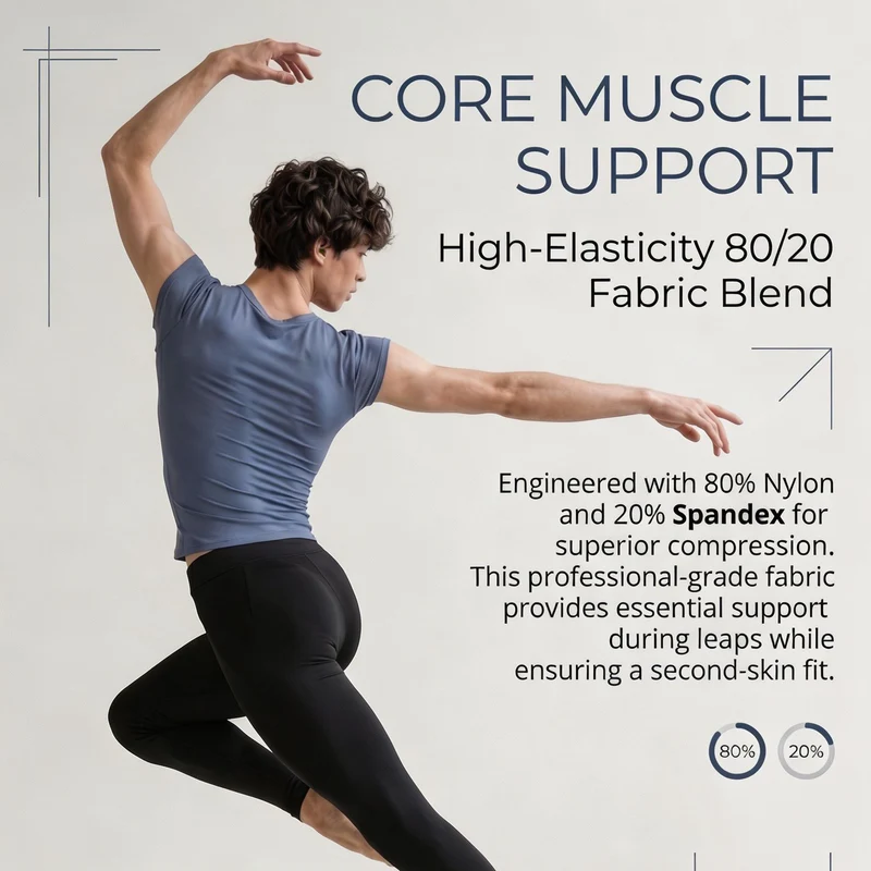Men's Tight-Fitting Ballet Clothing, Nylon Slippery Top, Adult Modern Classical Dance Practice Clothing, Teacher's Body Suit