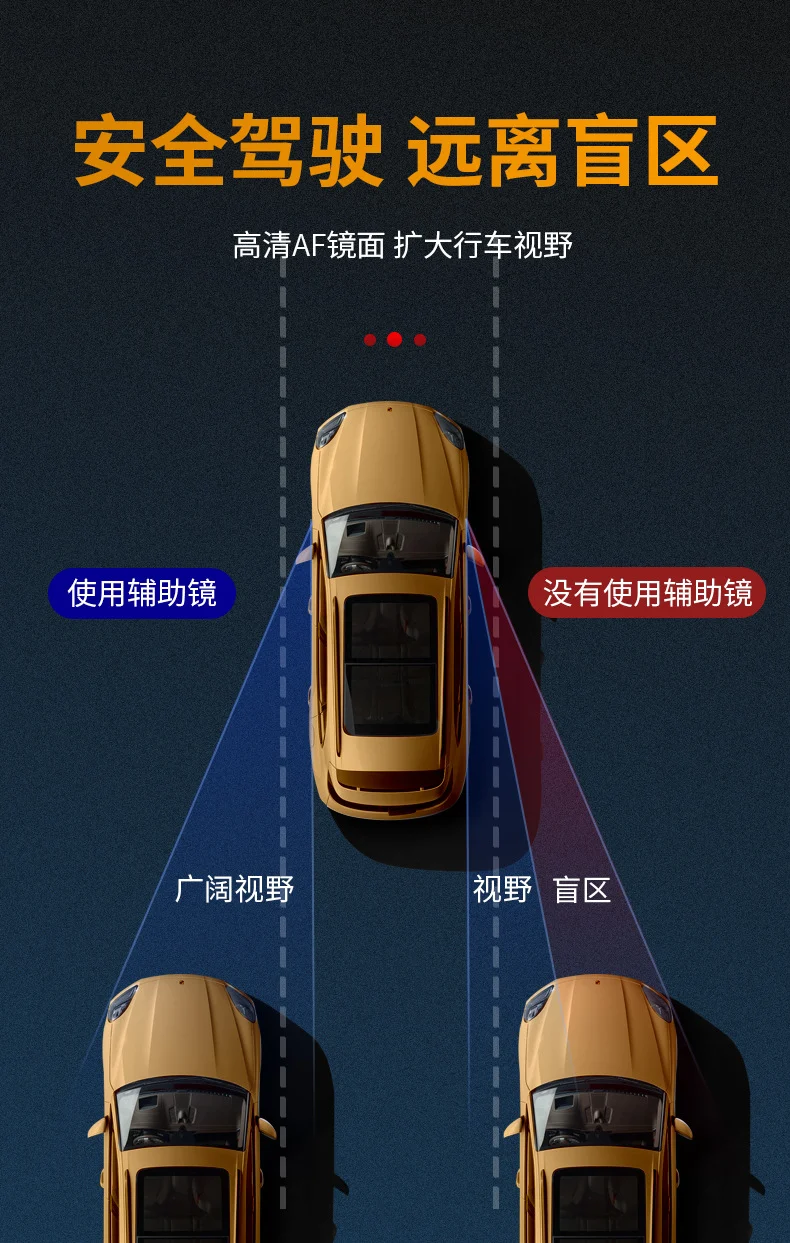 New Car Rearview Mirror suction cup small round mirror reversing auxiliary artifact super clear reflective blind spot wide field of view