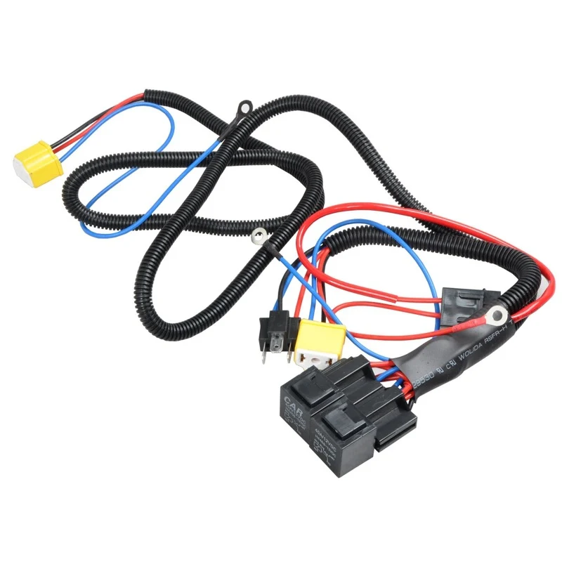 Car Headlight Brightening Wire Harness Halogen Lamp H4 Car Light Wire Set Modified Brightener Led Cross-Border Low Beam and High Beam