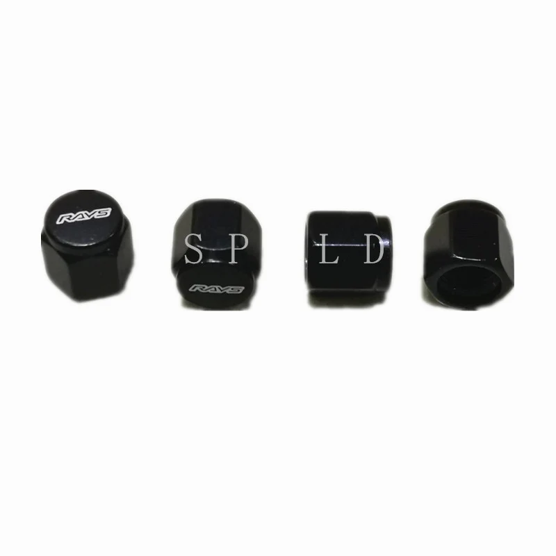 Automobile tire valve cap tire valve cap aluminum alloy explosion-proof valve core cover decorative cap 4 pieces