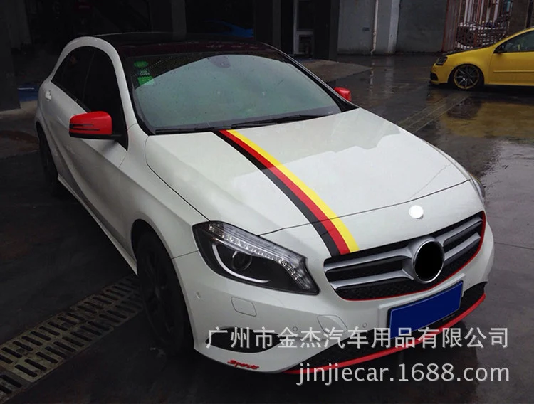 Applicable treasure color car stickers modified whole car car flower German flag three-color hood film manufacturers wholesale