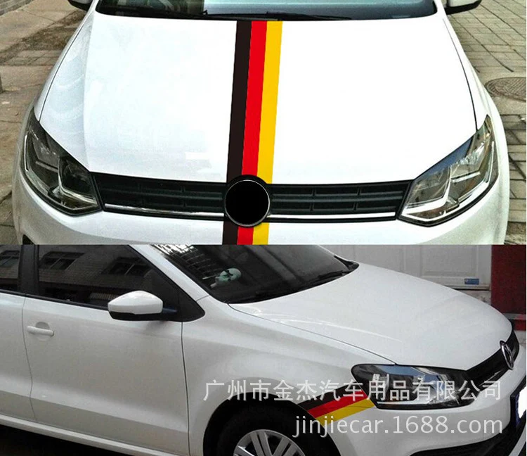 Applicable treasure color car stickers modified whole car car flower German flag three-color hood film manufacturers wholesale