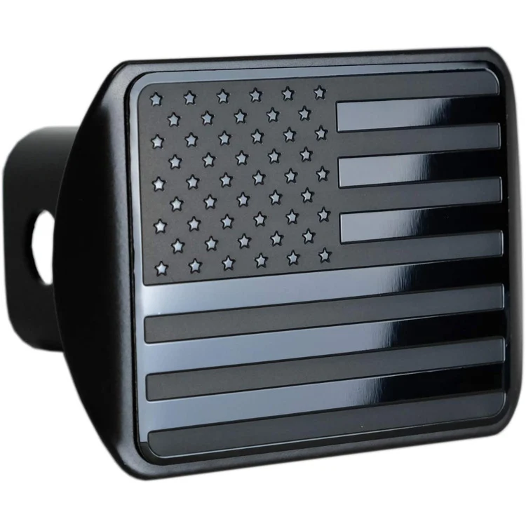 3D three-dimensional red national flag metal trailer hook dust plug car plug cover trailer square port plug American trailer cover