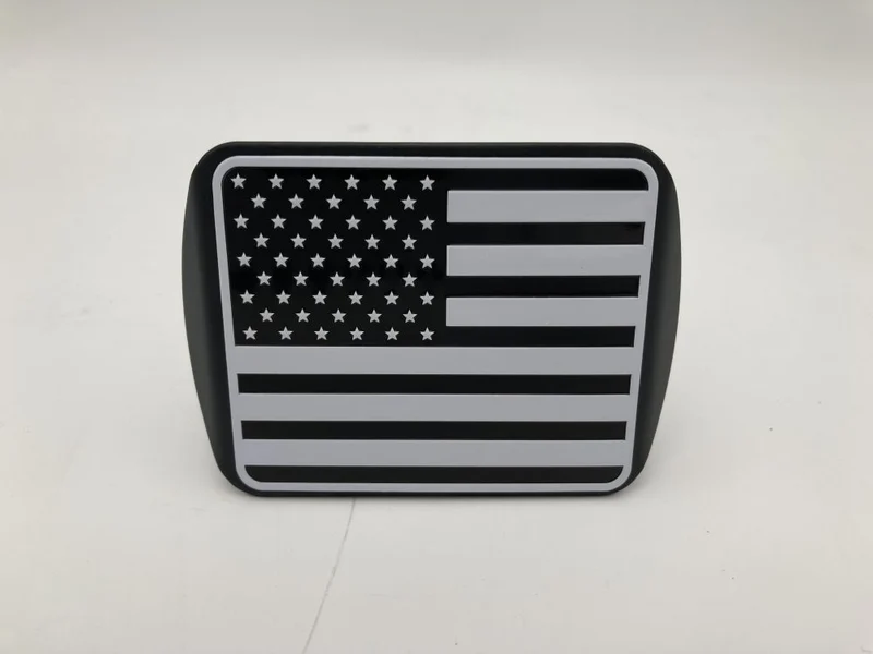 3D three-dimensional red national flag metal trailer hook dust plug car plug cover trailer square port plug American trailer cover