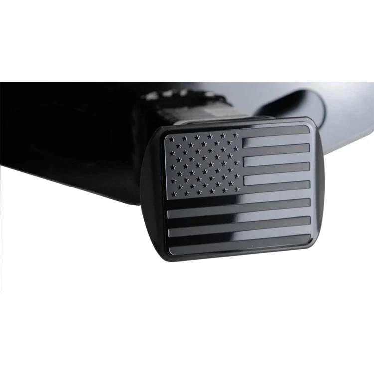 3D three-dimensional red national flag metal trailer hook dust plug car plug cover trailer square port plug American trailer cover