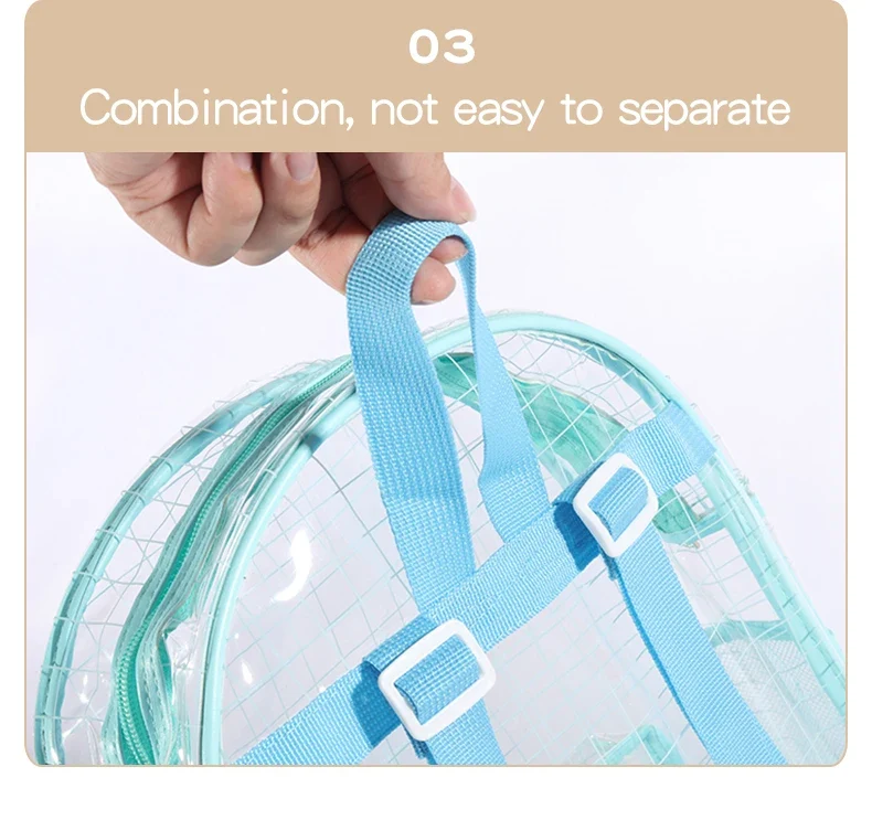 Transparent PVC Student Durable Lightweight Backpacks Used for Learning, Travel and Outdoor Activities