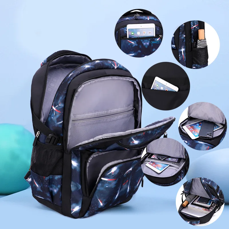Teenagers Backpacks Boys Fashion Star School Bags Children Travel Bag Kids Knapsack Primary School Backpack Students Bag 9-16Y