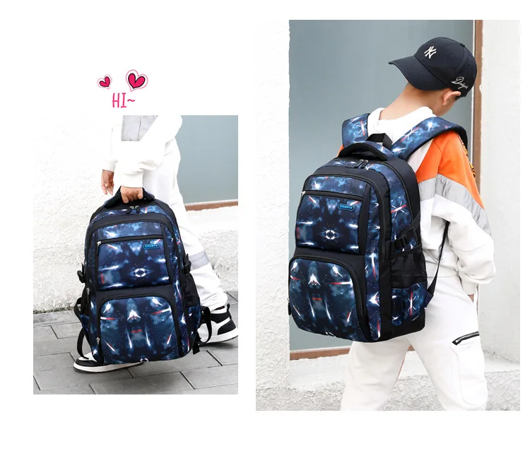 Teenagers Backpacks Boys Fashion Star School Bags Children Travel Bag Kids Knapsack Primary School Backpack Students Bag 9-16Y