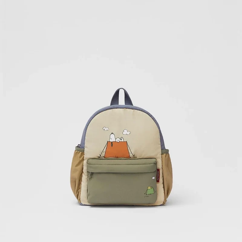 New Embroidery Sun Long Neck Small Dinosaur Backpack Hook Hair Embroidered Cartoon Canvas Kindergarten Children Backpack