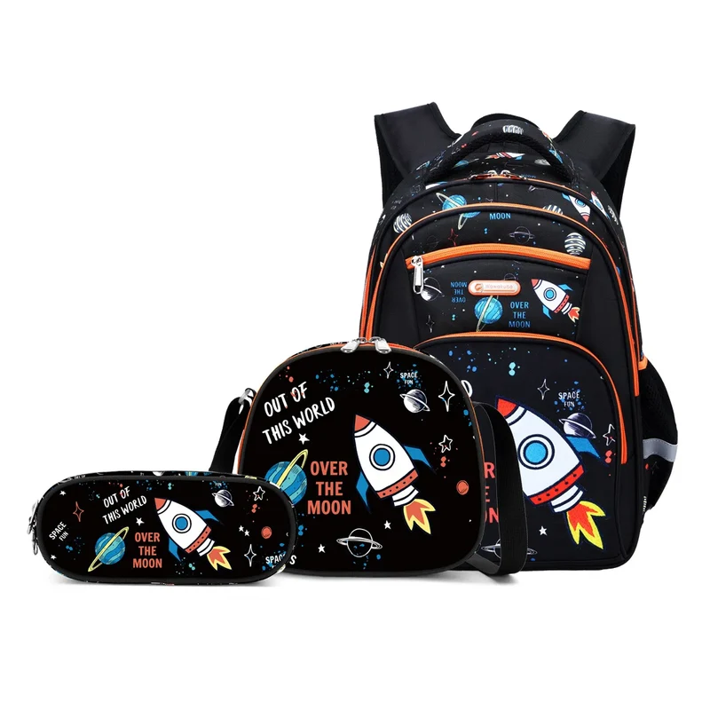 Cartoon Unicorn 3 Piece Set School Bags For Girls Boys Kids Space Backpack Primary School Students Backpack With lunch box