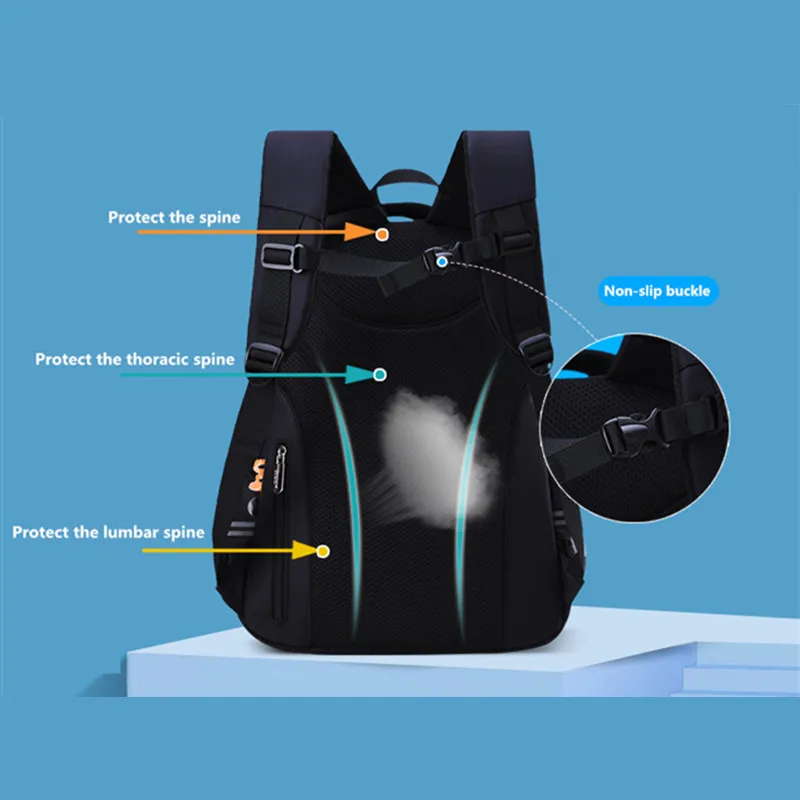primary child school backpacks boys bookbag student luminous backpack large waterproof backpack for school teen boy schoolbag