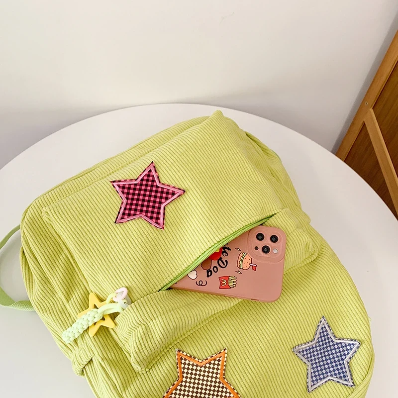 Women Schoolbag Waterproof Large Capacity School Backpack Smooth Zipper Solid Color Teens Girl Casual Daypack Bag Student Supply