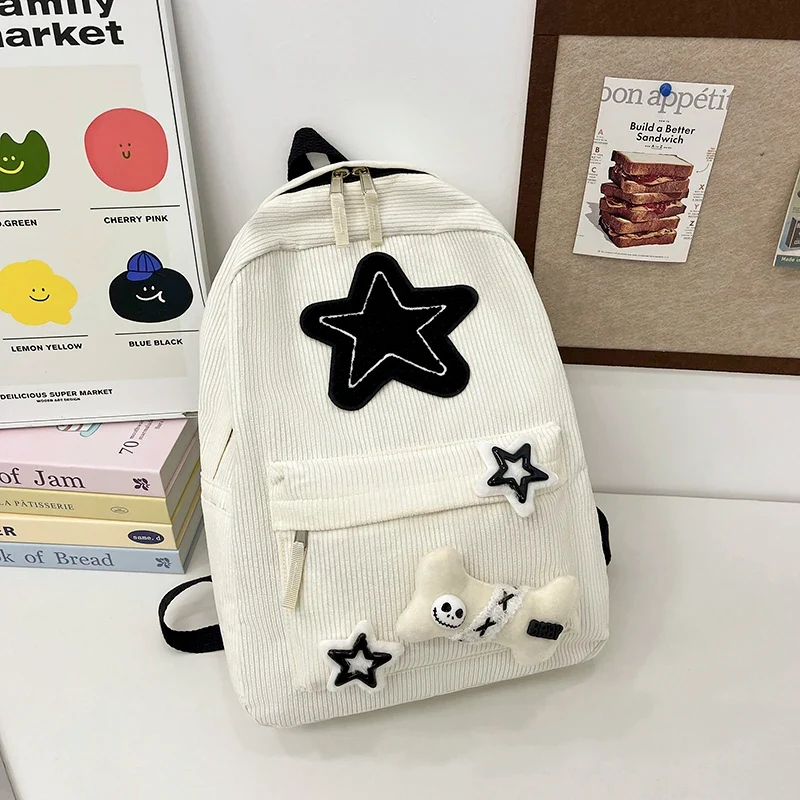 Black Grey White Red Versatile Backpack High Quality Large Capacity Waterproof Travel Bag Washable Nylon Computer Bag Unisex