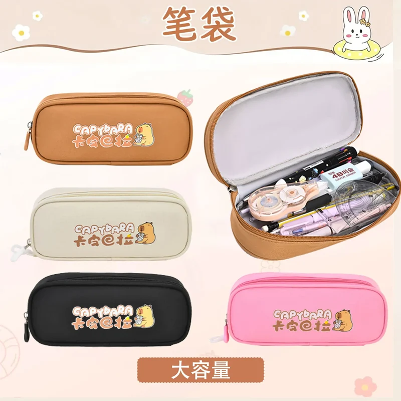 Capybara School Bags for Boys Girls Primary Schoolbag Cartoon School Backpack Set Rucksack Bagpack Kids Cute Children Book Bags