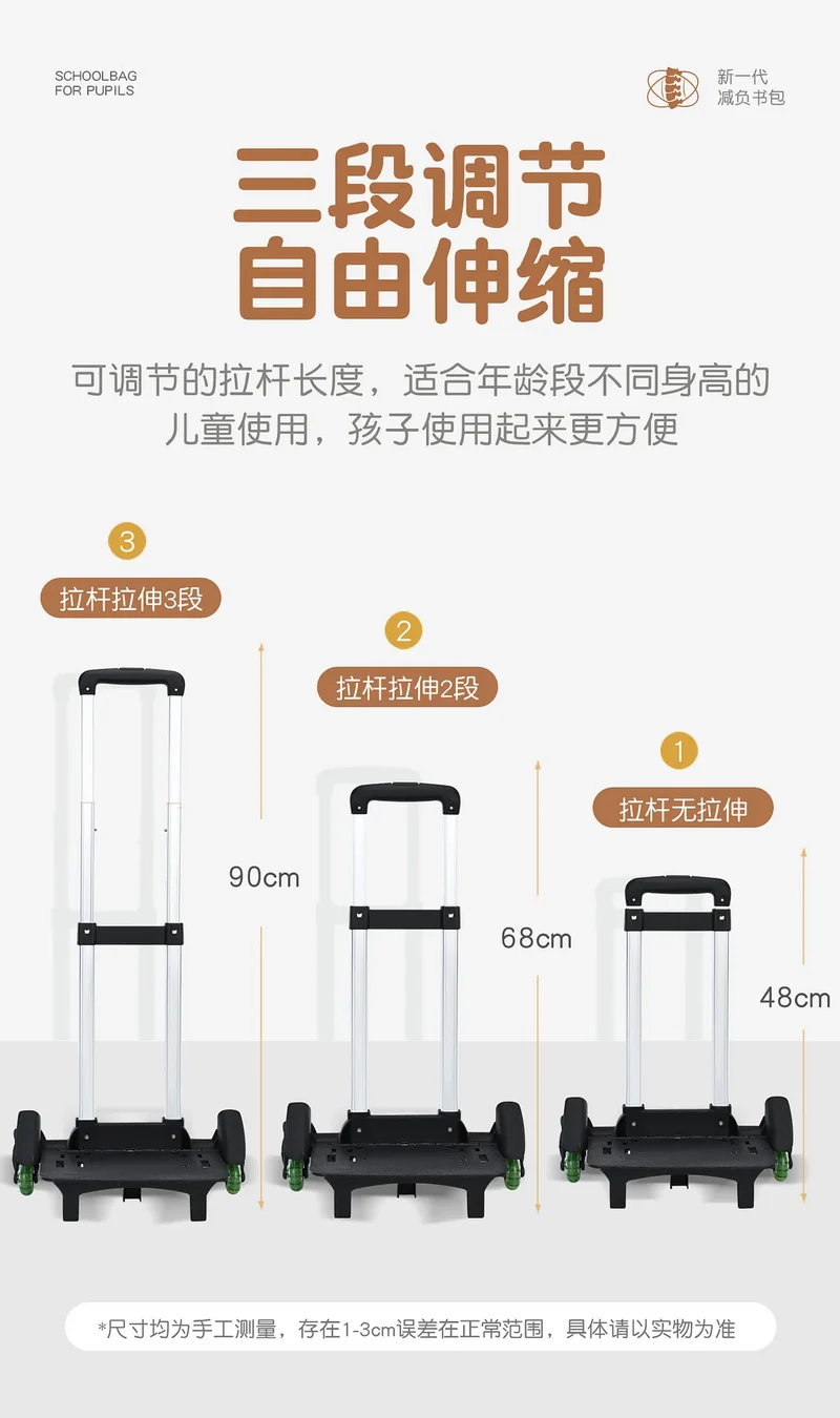 Capybara Rolling School Backpack Children School Bag with Wheels Girls Boys Trolley Schoolbag Rolling Wheeled Backpacks