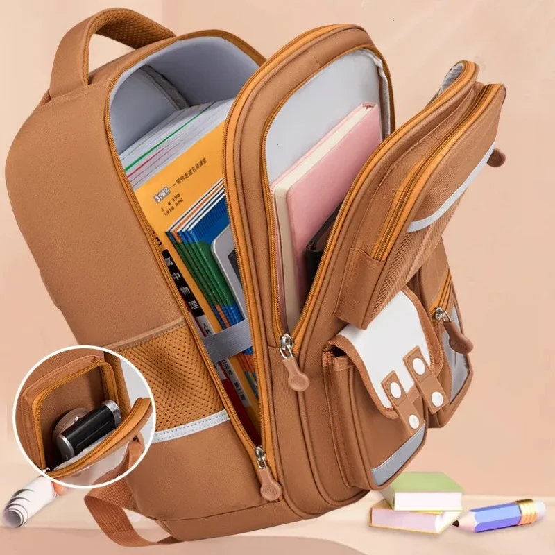 Capybara Children Backpack Waterproof Student Schoolbag Large Capacity Alleviate Burden School Bag Orthopedic Backpack Book Bag