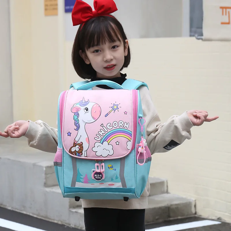 Waterproof Children Primary School Bags Cute Unicorn Rainbow Backpacks Kids Cartoon Animal Dinasour Shcoolbags for Kindergarten