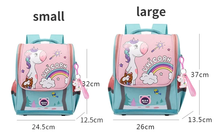 Waterproof Children Primary School Bags Cute Unicorn Rainbow Backpacks Kids Cartoon Animal Dinasour Shcoolbags for Kindergarten
