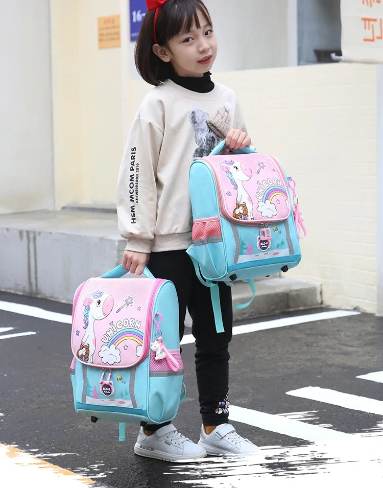 Waterproof Children Primary School Bags Cute Unicorn Rainbow Backpacks Kids Cartoon Animal Dinasour Shcoolbags for Kindergarten